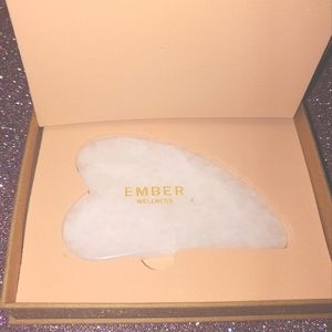 EMBER WELLNESS HEART GUA SHA Facial Tool 100% Natural White Jade